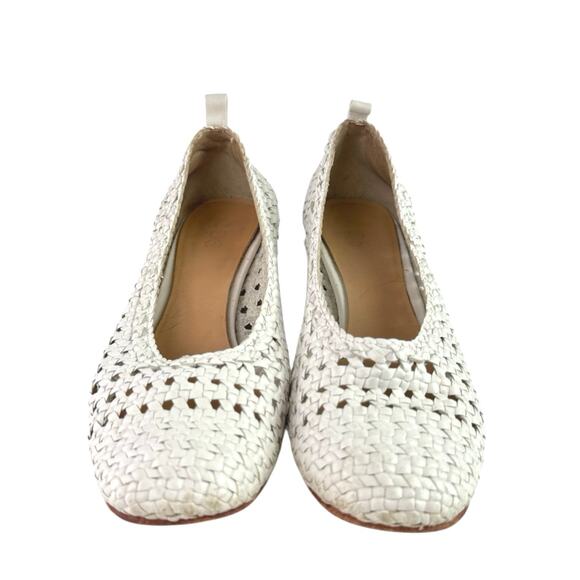 COS Women's White Weave Braided Leather Block Heel Slip-On Pumps Shoes 40 US 9 - Picture 2 of 8